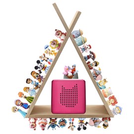 Agekub Tonie Shelf for Toniebox and Tonie Figures Triangle Wall Mounted or Desk Magnetic Wooden Shelves Storage Rack for Kids Play Room