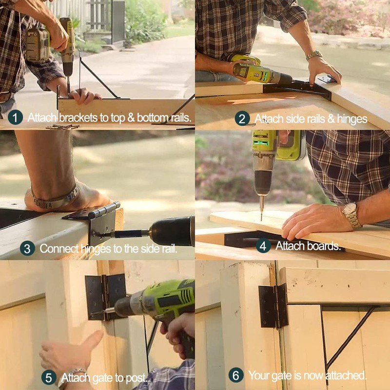 Mofeez Corner Brace Bracket No Sag Kit for Shed Doors,