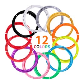Kretrum Kretrum 3D Pen Filament Refills 12 Colors 1.75mm PLA 3D Printing Pen Filament Refills Compatible with MYNT3D SCRIB3D PIKA3D 3D Pen for Kids NOT FIT 3Doodler Start Pen Each Color 10Ft Total 120 Ft