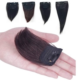YOYO Hair Piece Hair Piece 100% Human Hair Wigs Extensions Shoot Wig Point Wigs Side Wigs Portional Extensions Piece Cover Thin Hair Increase Volume Up Hair Extensions (Natural Black 8*22)