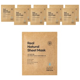 Baruja Real Natural Sheet Mask Pack with Blue Ampoule 25g, 1 pack, 10 pcs / 바루쟈 리얼 내추럴 시트 마스크팩 위드 블루 앰플 25g, 1개입, 10개