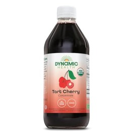 Dynamic Health 100% Unsweetened Pure Organic Certified Tart Cherry Juice Concentrate, 16-Ounce Glass Bottle
