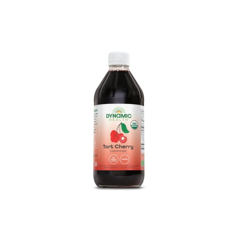 Dynamic Health 100% Unsweetened Pure Organic Certified Tart Cherry Juice