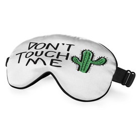 NOHSHE Don't Touch Me Sleep Eye Mask Cactus Green Plants Silk Eye Mask Sleeping Soft Eye Shade Cover for Men Women Boy Girl Airplane Travel with Elastic Strap