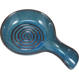 Spoon Rest Large Ceramic Spoon Holder Heat-Resistant Cooking Spoon Rack, Dishwasher Safe Kitchen Utensil Rack for Spoons, Tongs, Spatulas 17.5x11.5cm(Blue)