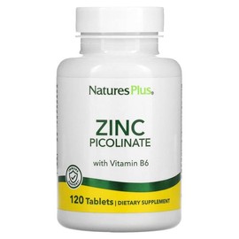 [해외직구]네이처스플러스 징크 아연 피콜리네이트 비타민 B6 120정 2팩 NaturesPlus Zinc Picolinate with Vitamin B6 120 Tablets [Nature's Plus] Zinc Picolinate with Vitamin B6 120 Tablets 2 Packs