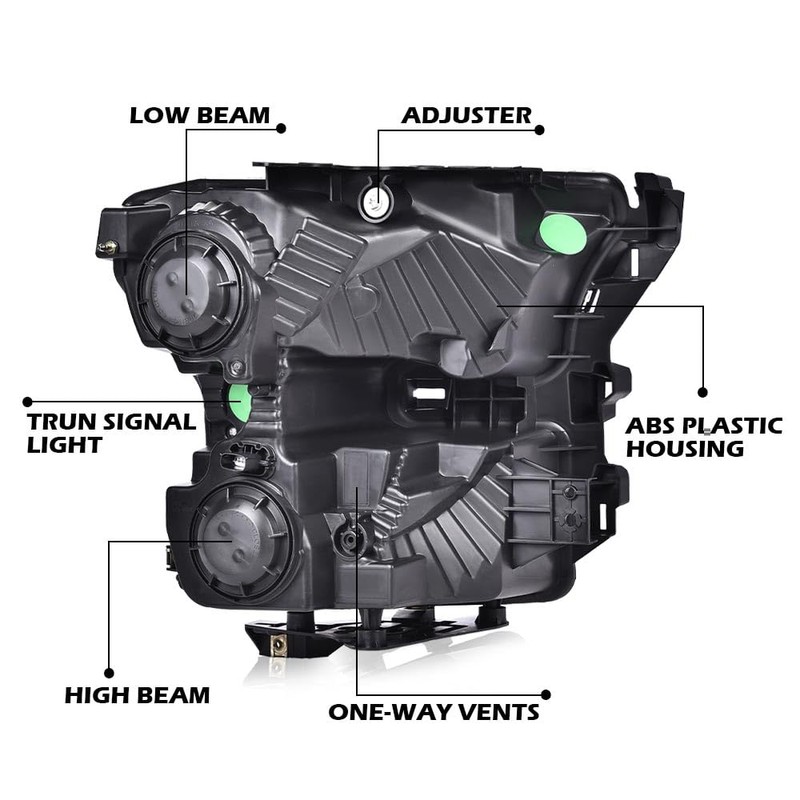 CHEDA Front Headlights Assembly Headlamp, Compatible with 2015 2016 2017