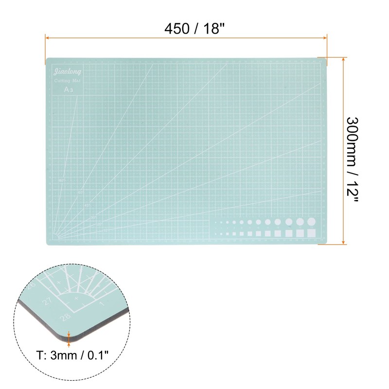 sourcing map A3 Self-Healing Cutting Mat 18"x12" Double-Sided Craft Cutting