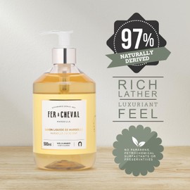 Fer à Cheval Honey & Almond Nourishing Liquid Soap - Natural Almond & Coconut Oil Blend, Ultra Gentle & Moisturizing, Eco-Conscious - Set of 2