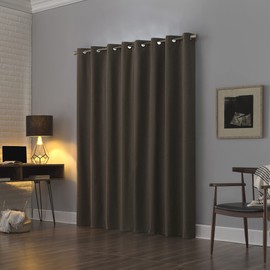 Sun Zero Marino 2-pack Tonal Texture Draft Shield Fleece Insulated Total Blackout Grommet Curtain Panel Pair, 50" x 84", Olive