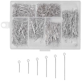 Jewellery Making, Jewellery Making Accessories, Approx. 1000 Pieces, Chain Pins Various Sizes, for Jewellery DIY, 42/31/28/24/21/21/17 mm