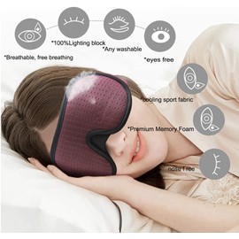 LEEKEN 3D Sleeping Eye Mask - 100% Lights Blockout Sleep Mask for Men Women, Cool Sports Fabric Eye Cover for Travel/Nap/Night Sleeping,Comfortable and Breathable