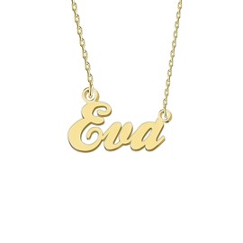 GR35Z9 Eva Name Necklace for Women Gold Nameplated Pendant Stainless Steel Jewelry