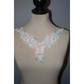 Unbranded Rhinestone Lot 6 large white peach seafoam green yellow bodice sewing appliques