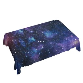 Walmsco Tablecloth Space Galaxy Decor For Dining Room Kitchen Rectangular Table Cover 132 * 178cm