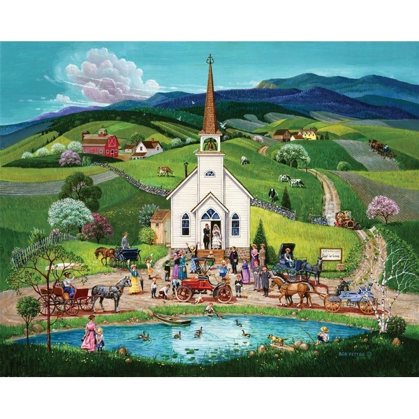 Springbok Puzzle to Remember - Alzheimer & Dementia Activity - 100 Piece Jigsaw Puzzle Spring Wedding - Made in USA