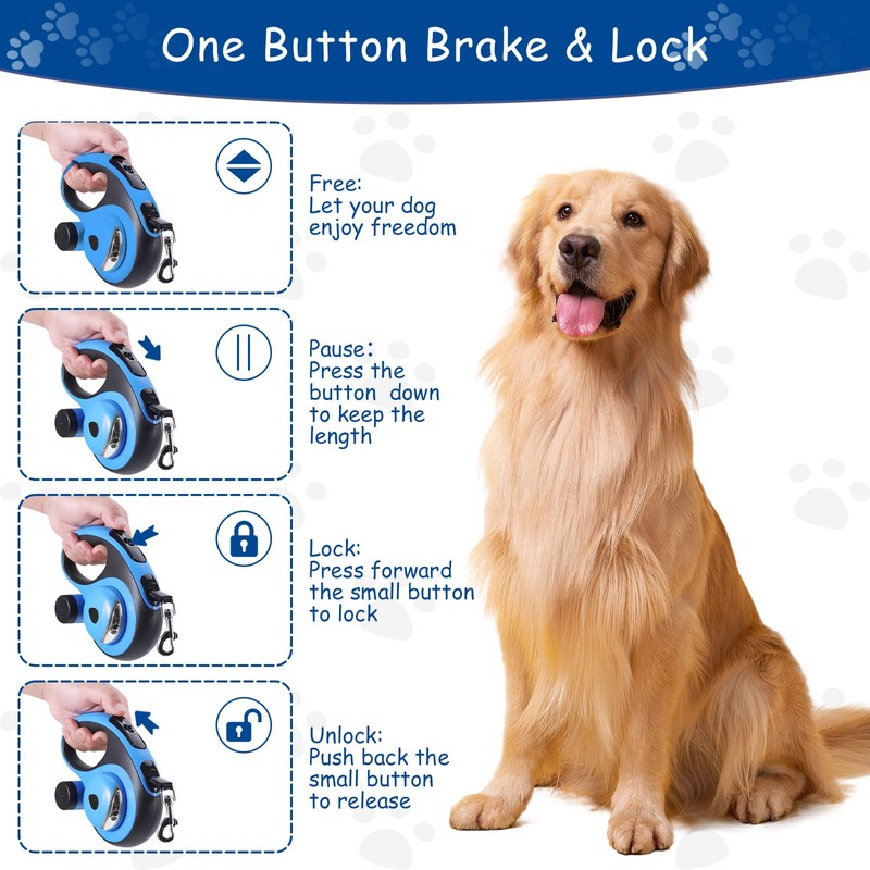 26Ft/8m Retractable Dog Leash - for Medium to Large Dogs