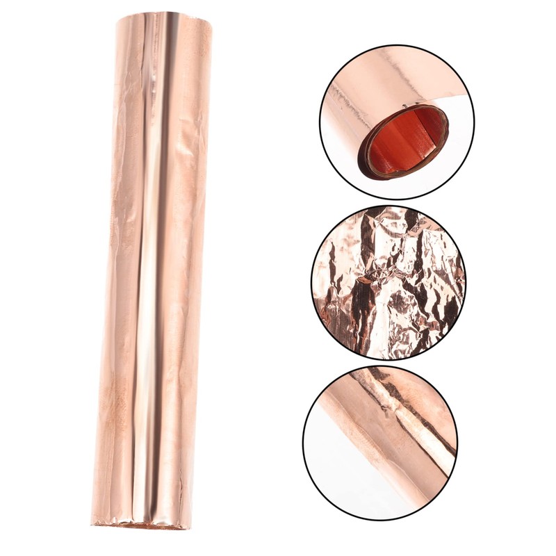 TEHAUX 2 Rolls 0.01mm Thick Copper Foil Sheet for Crafts
