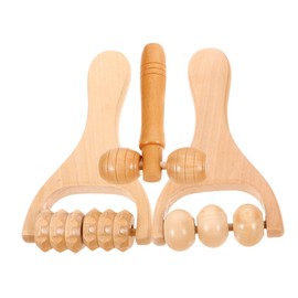Outanaya 1 Set Deep Tissue Massage Roller Tool Natural Wood Design for Facial Leg and Relief Ergonomic Handle for Comfort and Durability