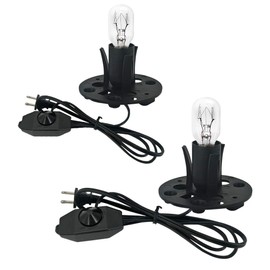 haraqi Himalayan Salt Lamp Cords (6ft) with Dimmer Switch,Original Replacement Cords with Base Assembly(3.34 Inches) and 25 Watt E12 Bulbs for Salt Rock Lamp Cord 2 Set