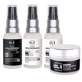 Kit Labs Valley Serúm ácido hialurónico con vitamina B5 + Crema con vitamina E y colágeno + 2 ácidos hialurónicos naturales