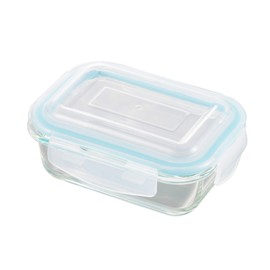 Shin Yoshikawa Glass Container, 4 Point Lockable, Glass Storage Container, 12.5 fl oz (370 ml), Gift Wrapping Specifications