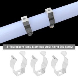 LT Easiyl 20pcs T8 Stainless Steel Thickened Stainless Steel Pipe Clamp U Clips Holder Bracket for LED Light Tube, LED Fluorescent Tube Mounting Accessories