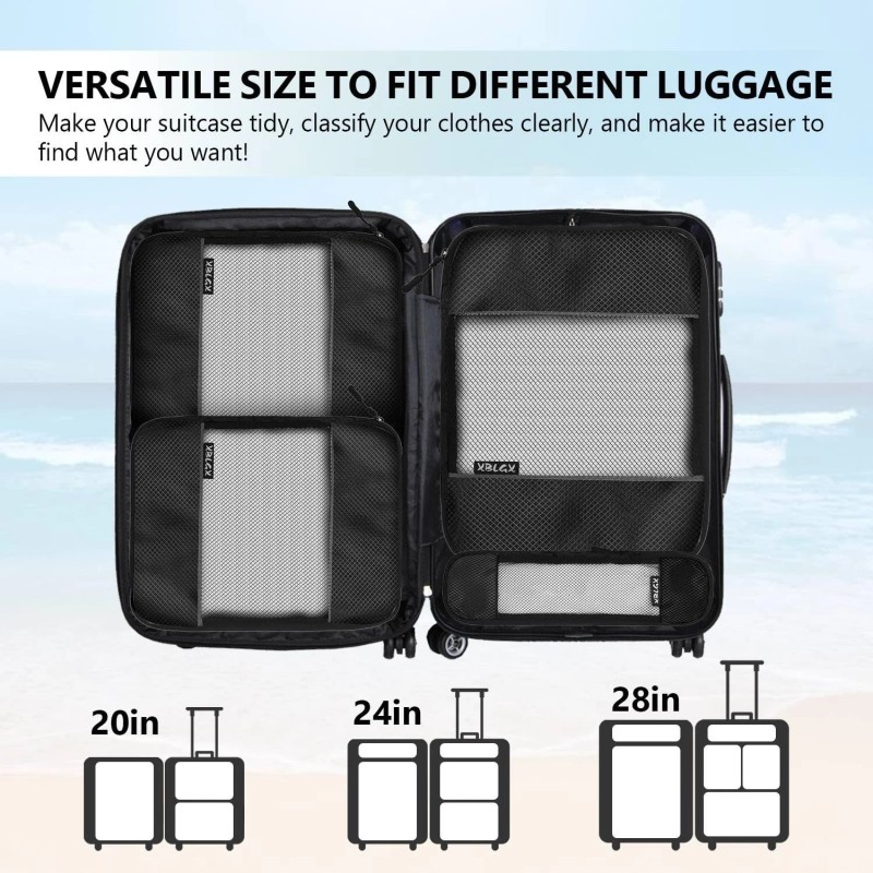 Compression Packing Cubes Set – 5 Lightweight Luggage Organizers for