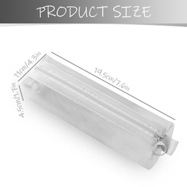 Tabanzhe 1Piece Transparent Mesh Pen Pouch - Stylish and Durable Stationery Organizer - Mesh Clear Pencil Case, Student Large Capacity Exam Dimensional Stationery (Grey)