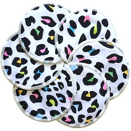 Ana Wiz Washable Natural Bamboo Breast Pads (Pack of 6, Leopard)