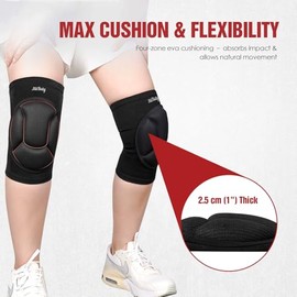 Protective Knee Pads for Men, Women & Kids – 1 Pair Thick Foam Cushioned Pads for Volleyball, Dance, Gardening, Wrestling & Kneeling – Durable Protect