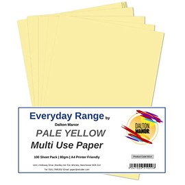 DALTON MANOR Paper Pale Yellow A4 80gsm Pack 100