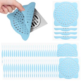 Disposable Floor Drain Filter,Insect, Mold,and Blockage Prevention,Adhesive Non-Woven Fabric Stickers,Bathtub,Laundry Room,Kitchen,Bathroom,Sink (100, Blue, Original edition12cm×12cm)