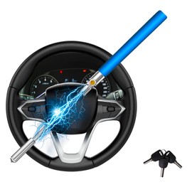 Dachenus Steering Wheel Lock,Universal Retractable Car Steering Wheel Lock,Vehicle with Adjustable Anti-Theft Protection with Bonus Safety Hammer - Suitable All Cars, Gifts. (Blue)