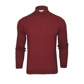 Xact Mens Turtle Neck Cotton Jumper (Burgundy) L