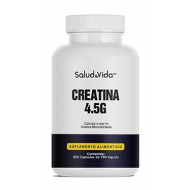 Creatina Monohidratada 4.5g - 300 Cápsulas - Suplemento Alimenticio - Sin Gluten - S&V