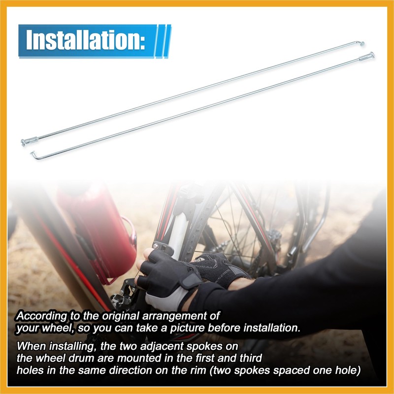 Partuto 24pcs 13G J Bend Bike Galvanized Spokes 11.34" Spokes