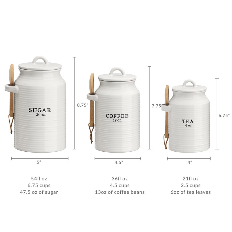 Barnyard Designs Canister Set for Kitchen Counter, Coffee Tea Sugar