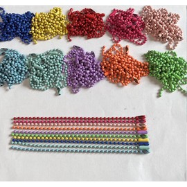 ball chain with connector silver 12cm (multi color 100pc)