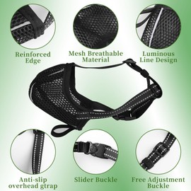 DOINEUFL Muzzle for Medium Dogs, Muzzle for Small Dogs, Reflective Mesh Muzzle for Large Dogs, Shepherd, Labrador, Muzzle Poison Bait Protection Dog, Muzzles for Dogs with Adjustable (XXL)