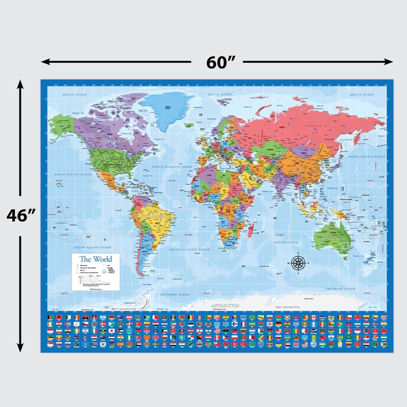 2 Pack - Giant World Map & US Map Poster