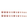 MERVF Square Press on Nails Short Fake Nails Red Brown