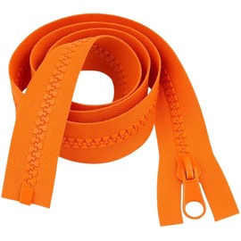 Vibrant Orange - Cerniera grossa con estremità aperta, 46 cm, resistente #5, denti in plastica per cucito, tappezzeria e indumenti di medie dimensioni Giddy Square