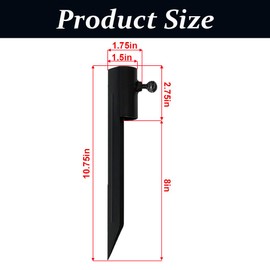 4 Pcs Metal Garden Stakes for Outdoor Lights, 27mm Adjustable Torch Stand, Replacement for Solar Lights, Freestanding Poles, Fishing Rods, and Flagpoles