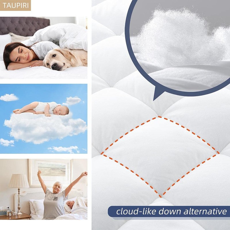 Taupiri Queen Quilted Mattress Pad Cover with Deep Pocket (8"-21"),