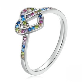PAHALA 925 Sterling Silver Infinite Rainbow Colorful Love Weeding Party Engagement Ring (8)