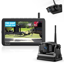 eRapta Wireless Backup Camera Magnetic: 5” Portable, 1-Min Install-Free Trailer Backup Camera with FHD1080P, Infrared Night Vision, 150° Wide-Angle View for Trailer/RV/Truck/Car/Tractor ACT501