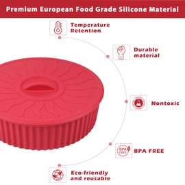 KOLUTI Nonstick Silicone Tortilla Warmer Container, 10 Inch Taco Storage Holder with Lid, Bread and Pancake Keeper Serving Box, BPA Free, Dishwasher & Microwave & Oven Safe, Hold 12 Tortillas, Red