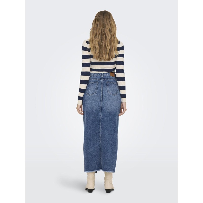 ONLY ONLEmma Life Women's Midi Jeans Skirt with Slit and