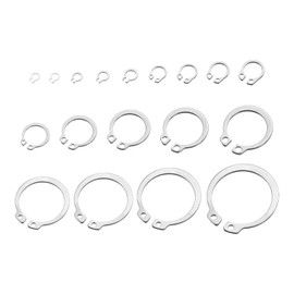 sourcing map 365 Pcs External Retaining Rings, 18 Sizes 304 Stainless Steel External Circlip Snap Rings Assortment Kits Round Wire Snap Rings for Valves Electrical Appliances